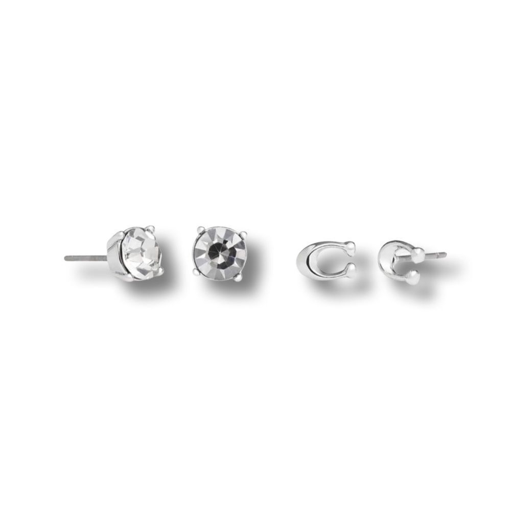 Coach Signature C Stud Earrings Set of Two • NWT - Picture 2 of 9
